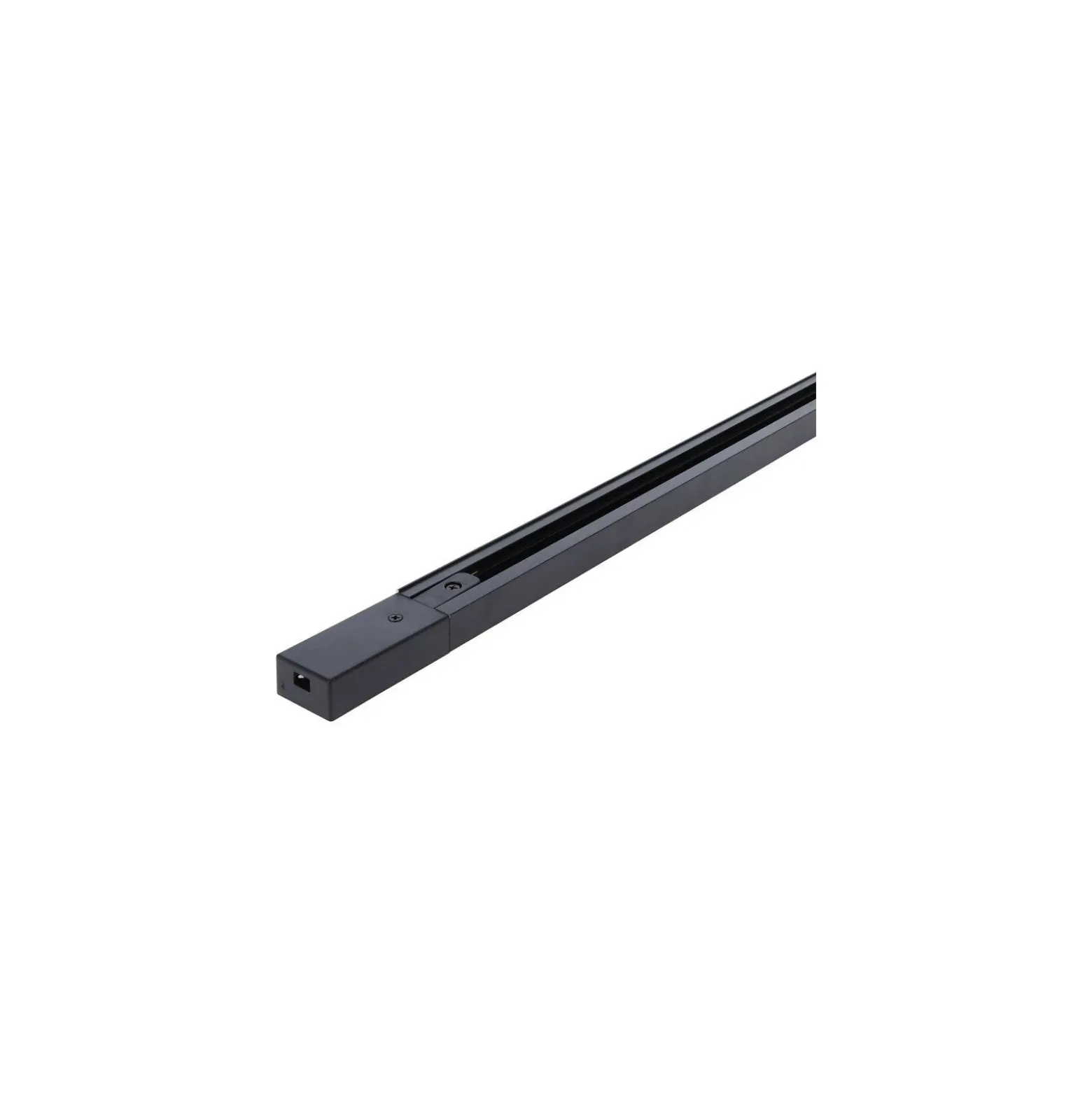 Bright Choice Komplett set 1-Fas Rail 1 Meter Svart | incl. 4x Spot + GU10 2700K 3W Dimbar + Ändkåpa, Strömkontakt