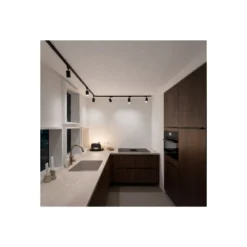 Bright Choice Komplett set 1-Fas Rail L 1 x 2 Meter Svart | incl. 6x Spot + GU10 2700K 3W Dimbar + Ändkåpa, Strömkontakt och L -Anslutningsstycke