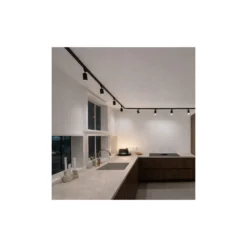 Bright Choice Komplett set 1-Fas Rail L 2 x 2 Meter Svart | incl. 8x Spot + GU10 2700K 3W Dimbar + Ändkåpa, Strömkontakt och L -Anslutningsstycke