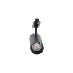 Bright Choice Komplett set 1-Fas Rail L 1 x 2 Meter Svart | incl. 7x Spot + GU10 2700K 3W Dimbar + Ändkåpa, Strömkontakt och L -Anslutningsstycke