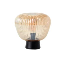 Brilliant Bordslampa Kaizen Glas Metall Svart Beige | 250mm - Passande för 1x E27