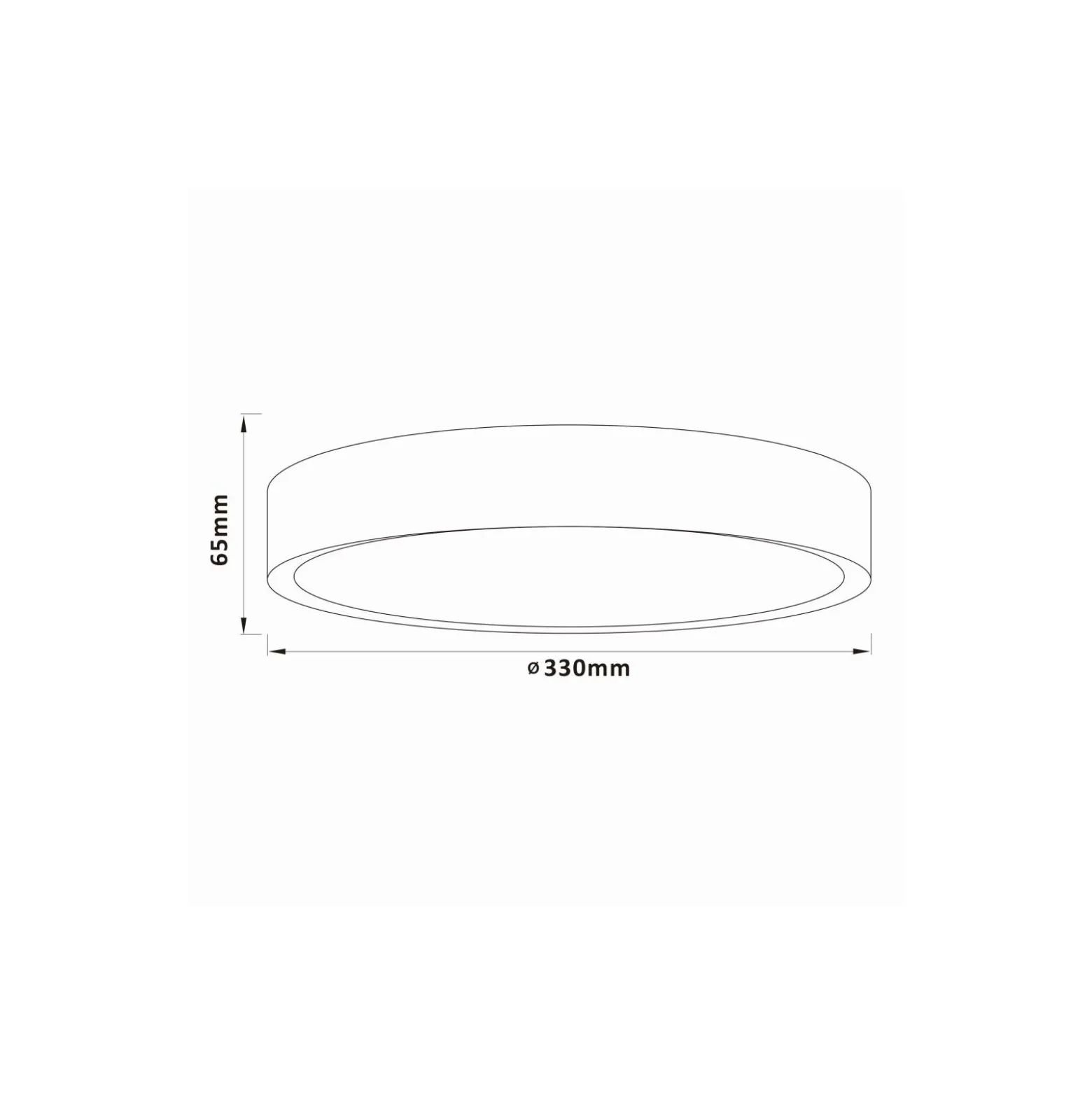 Brilliant Slimline Taklampa Metall Plast Svart Vit 22W 2400lm - 830 Varm Vit | 330mm