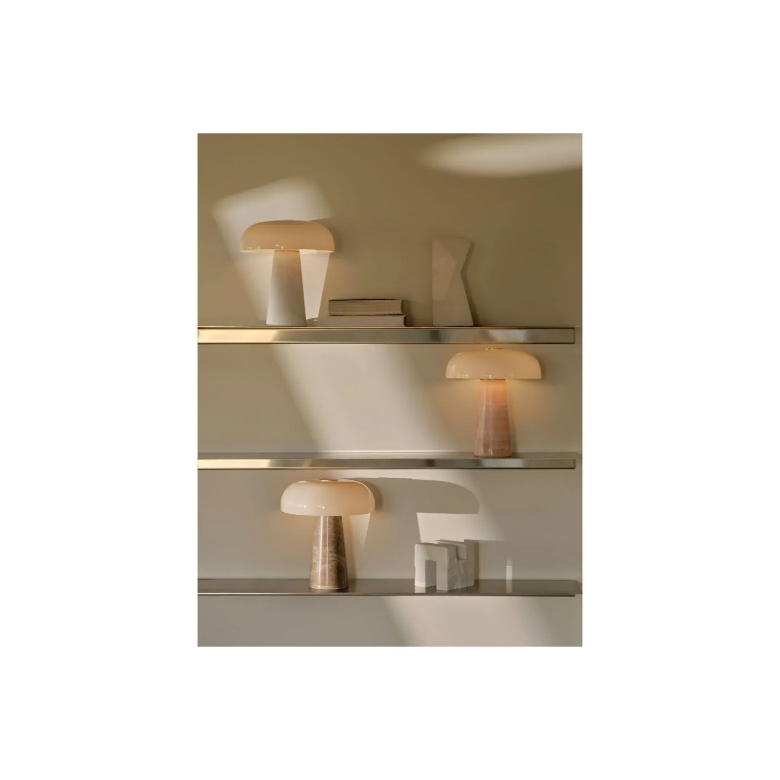 DFTP by Nordlux Bordslampa Glossy Marmor och Glas Beige | 220mm - Passande för 1x E14