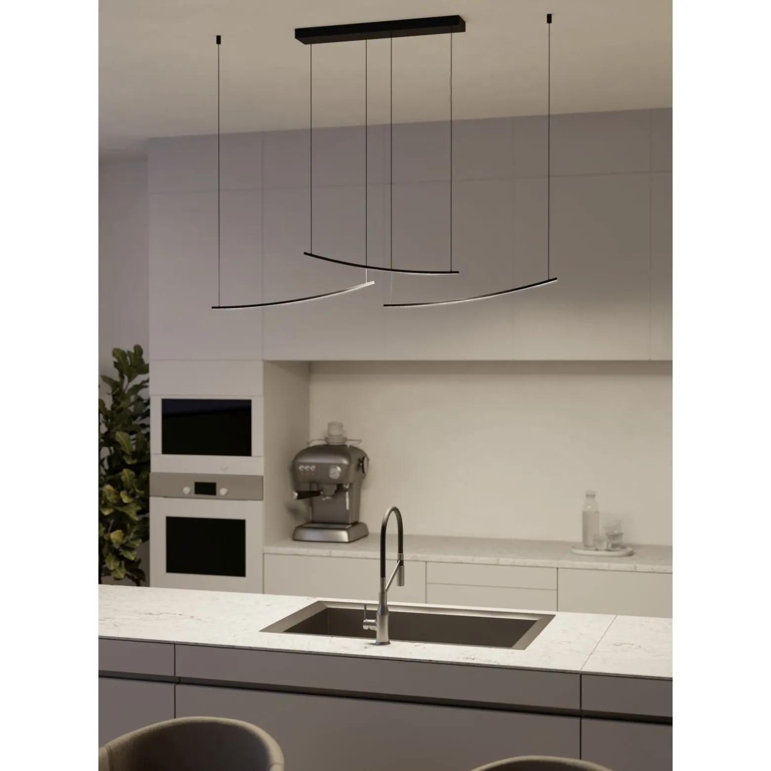 Eglo Pendellampa Villeggi Aluminium Svart 22W 3600lm - 827-865 Justerbar Vit | Dimbar