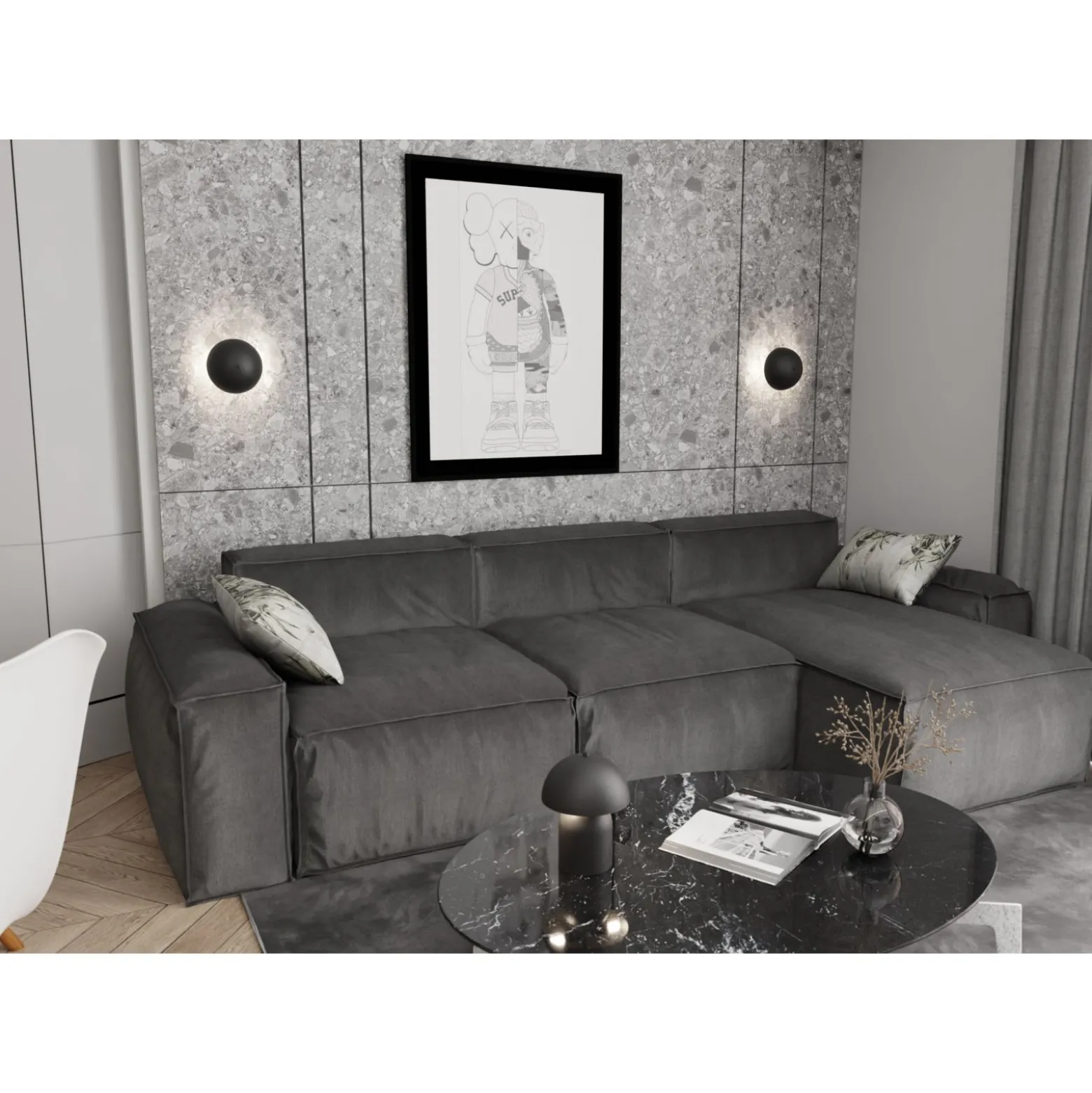 Emibig Bordslampa Mush Stål Svart | Passande för 2x G9 - Max 8W