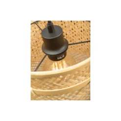 Good&Mojo Golvlampa Bhutan Bambu Svart L| Passande för 1x E27