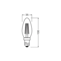 Ledvance Classic LED E14 Kronljus Filament Klar 3.4W 470lm - 827 Extra Varm Vit | Ersättare 40W