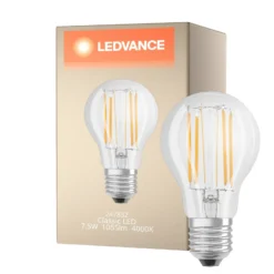 Ledvance Classic LED E27 Päron Filament Klar 7.5W 1055lm - 840 Kallvit | Ersättare 75W