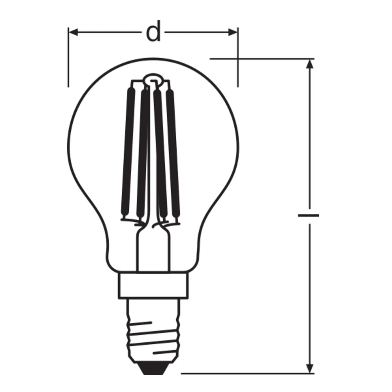 Ledvance Classic LED E14 Päron Filament Klar 3.4W 470lm - 940 Cool white | Bästa färgåtergivning - Dimbar - Ersättare 40W