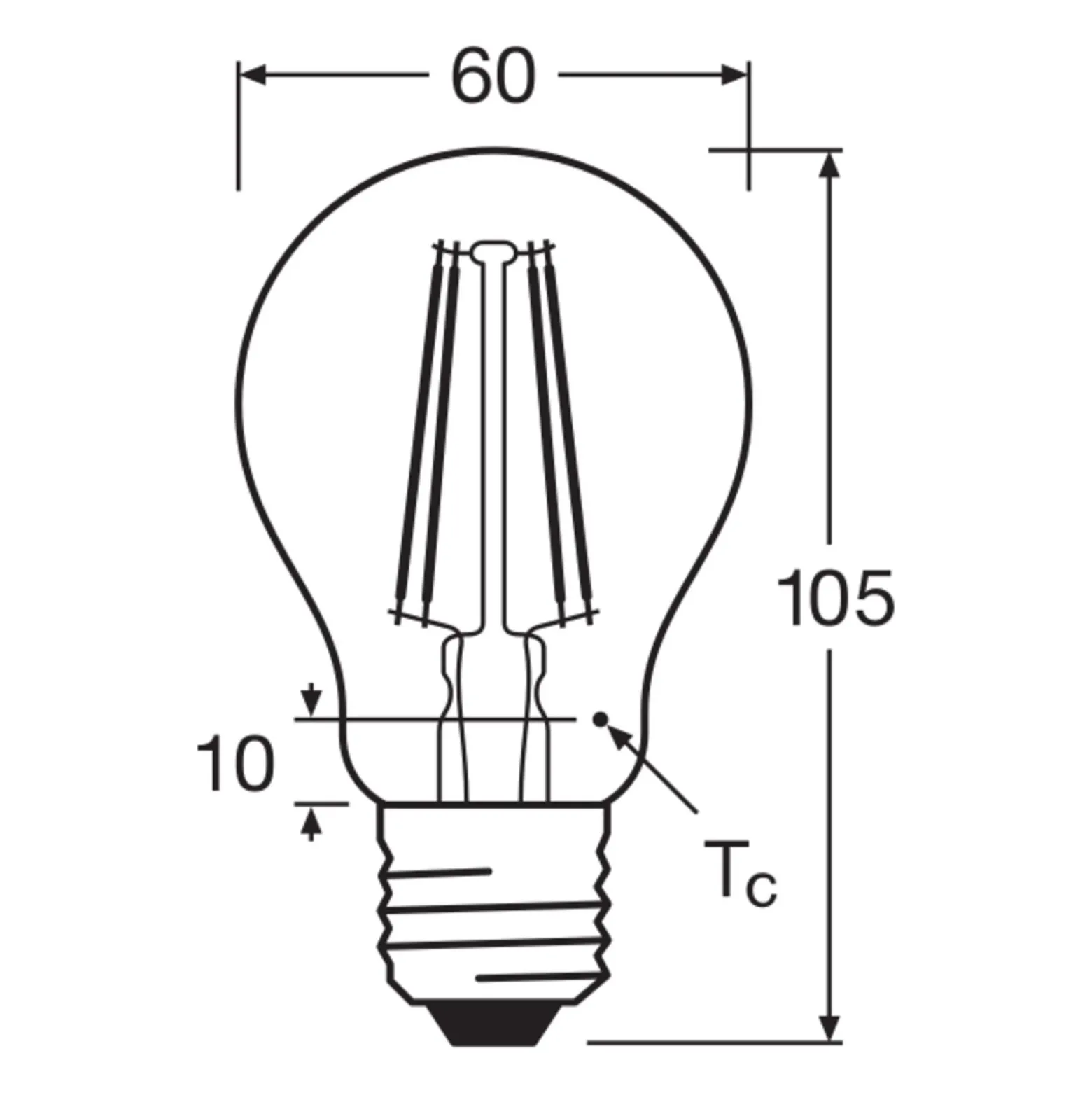 Ledvance Classic LED E27 Päron Filament Klar 7.5W 1055lm - 827 Extra Varm Vit | Ersättare 75W