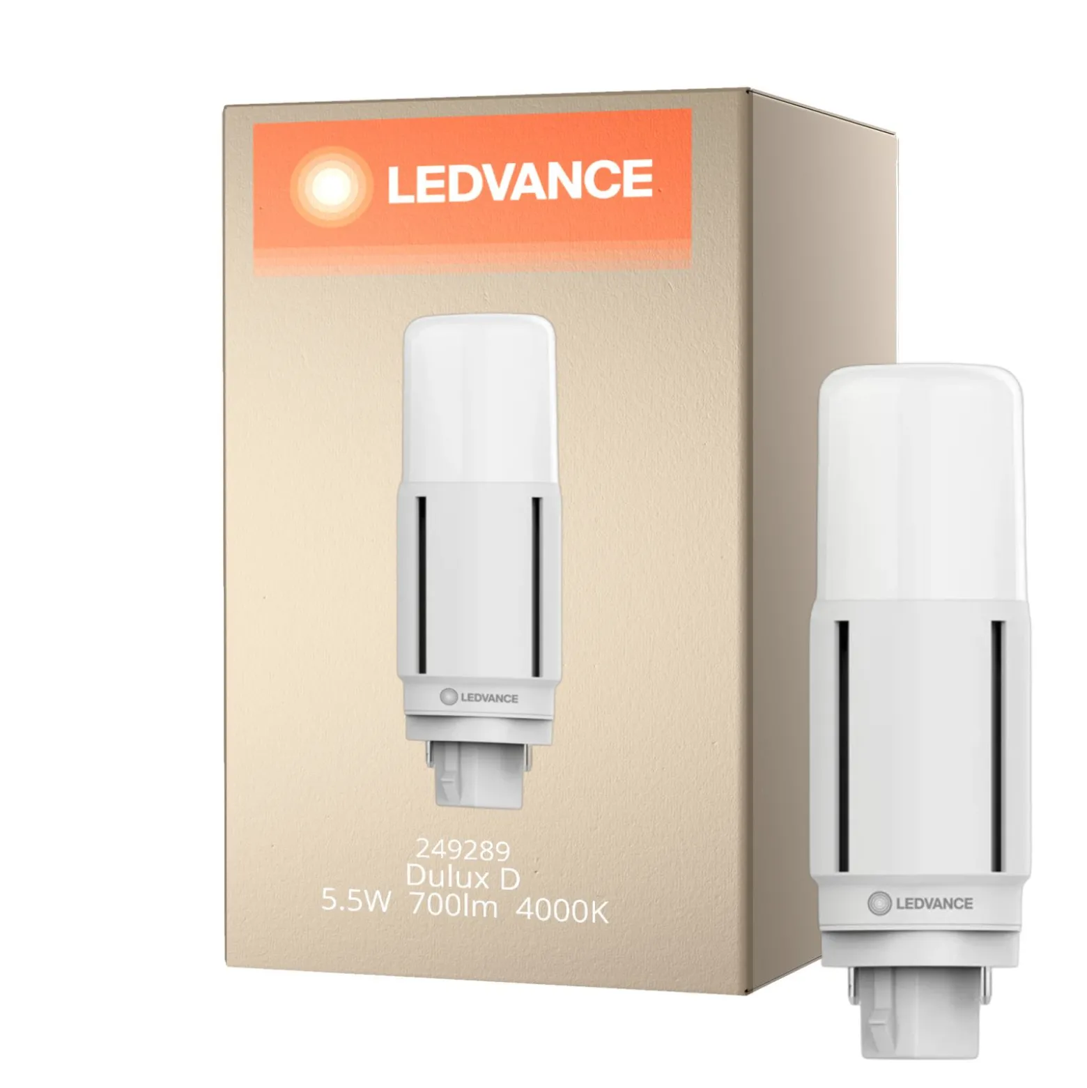 Ledvance DULUX-D LED 5.5W - 840 Kallvit | 2-Stift - Ersättare 13W