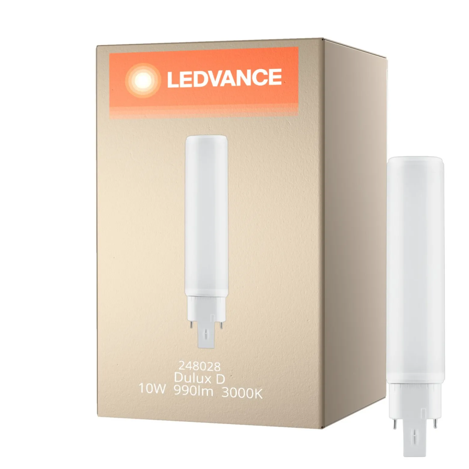 Ledvance Dulux-D LED 10W - 830 Varm Vit | 4-Stift - Ersättare 26W