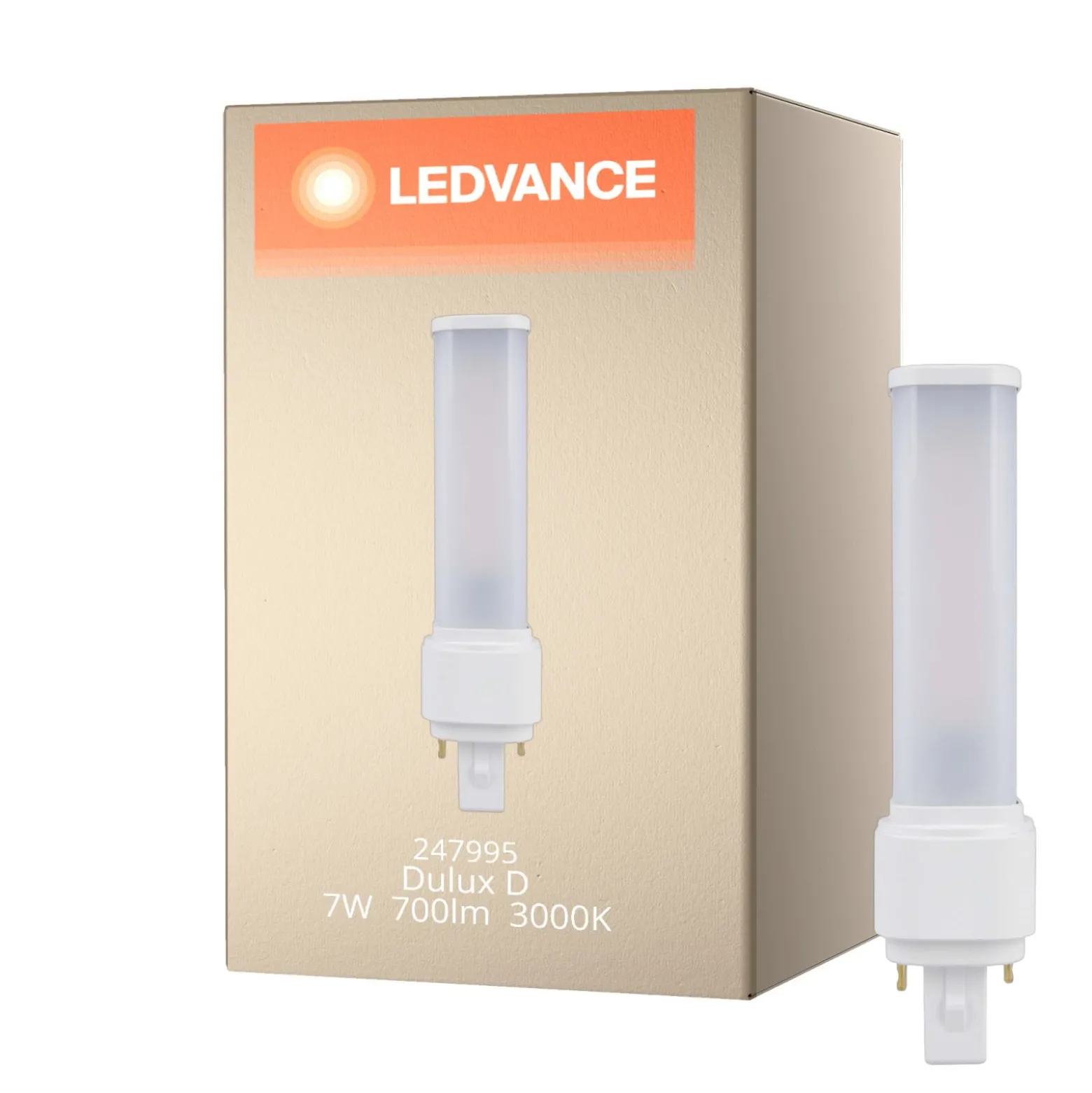 Ledvance Dulux-D LED 7W - 830 Varm Vit | 2-Stift - Ersättare 18W