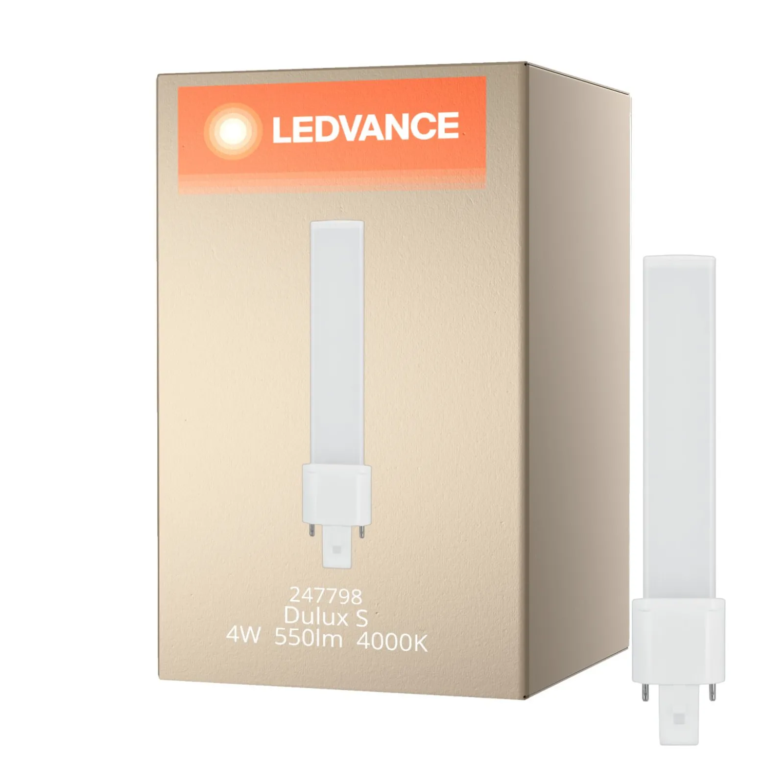 Ledvance Dulux-S LED 4W - 840 Kallvit | 2-Stift - Ersättare 9W