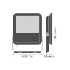 Ledvance Floodlight 150 Aluminium Vit 100W 15000lm 100D - 840 Kallvit | IP66 -Symmetrisk