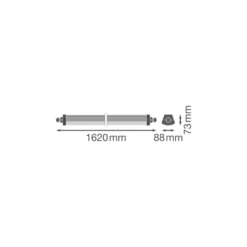 Ledvance LED Allmänbruksarmatur Vattentät Damp Proof Flex 42W 6800lm - 830 Varm Vit | 150cm - 3 Timmar Nödbelysning - Ersättare 2x58W