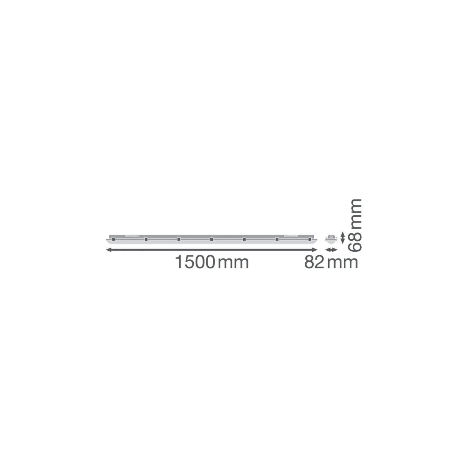 Ledvance LED Allmänbruksarmatur Vattentät Damp Proof Gen 2 81W 11000lm - 865 Dagsljus | 150cm - 3 Timmar Nödbelysning - Ersättare 2x58W