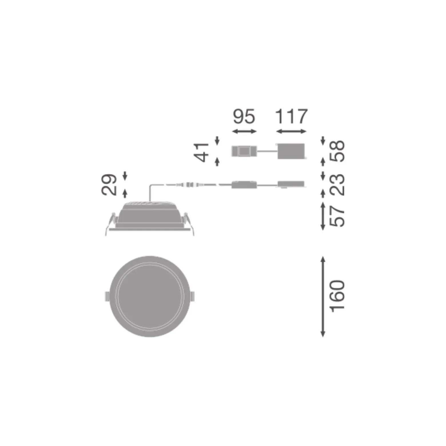 Ledvance LED Downlight Comfort High Efficiency O Aluminium Vit 15W 2025lm 100D - 830 Varm Vit | 160mm - Utskärning 150mm