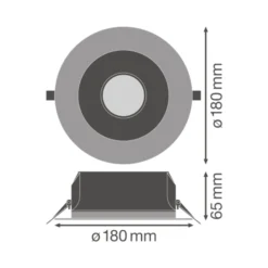 Ledvance LED Downlight Performance DN155 14W 1500lm 65D - 830 Varm Vit | 180mm - IP54 - Dali Dimbar