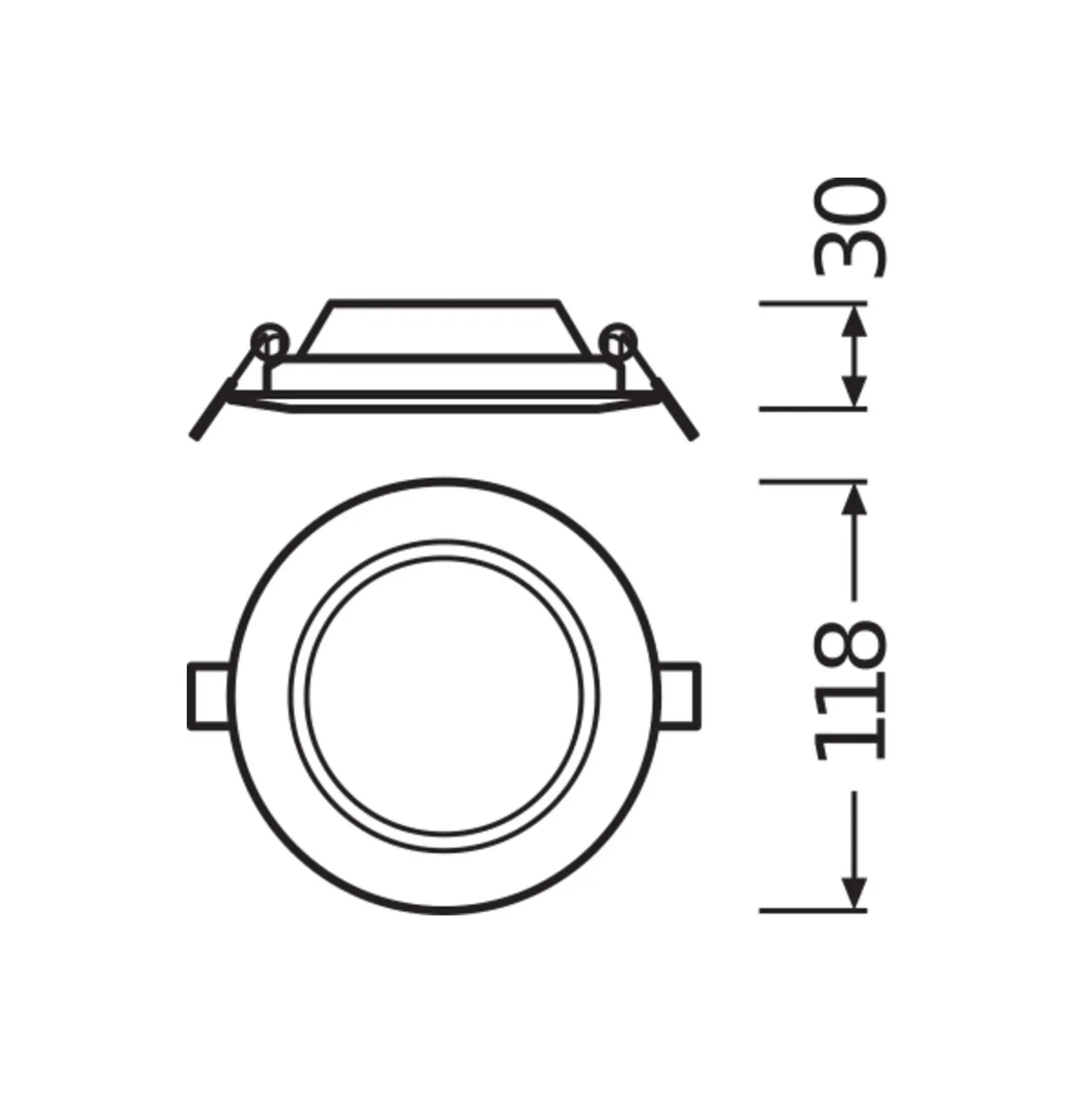 Ledvance LED Downlight Slim Runda DN105 6W 430lm 120D - 840 Kallvit | 118mm