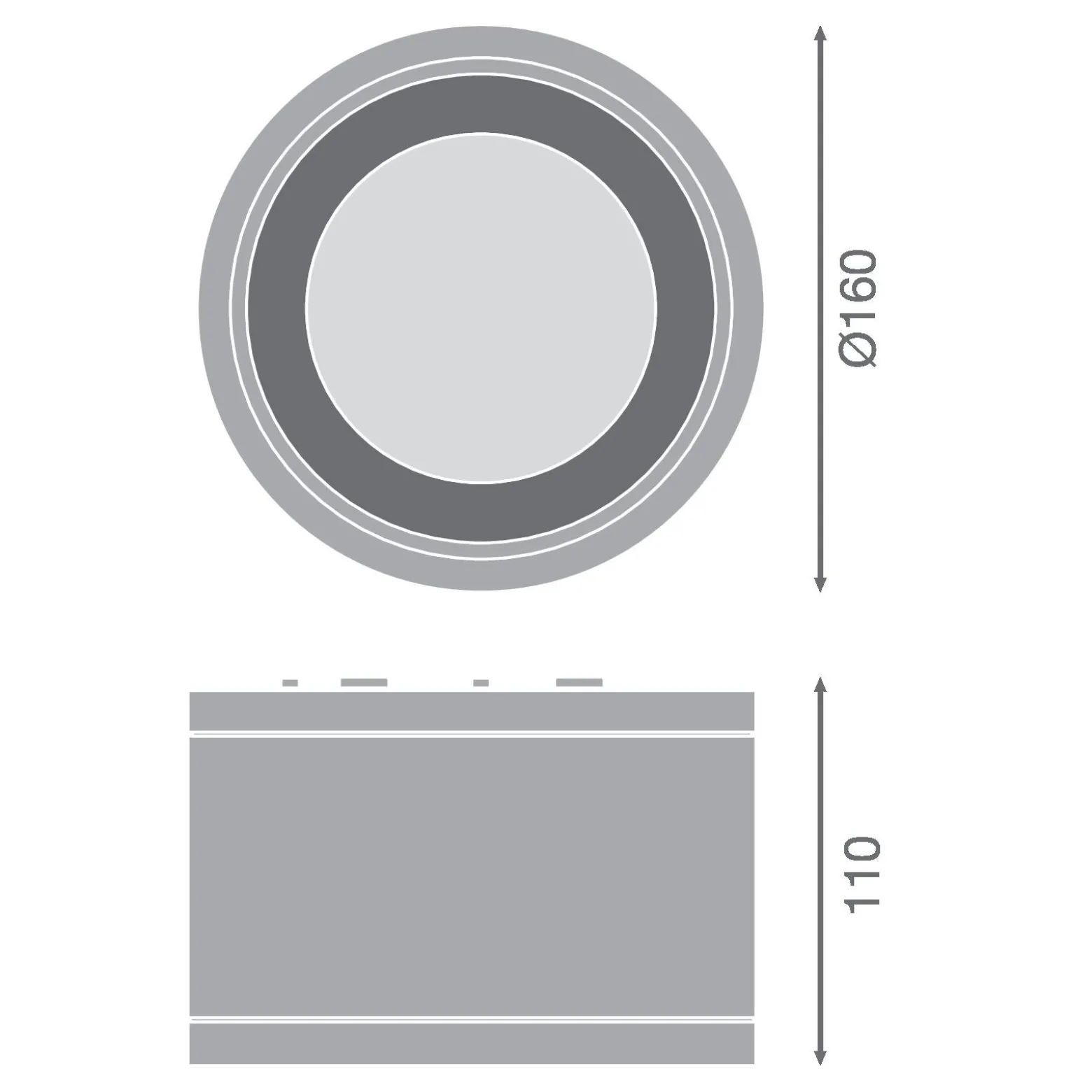 Ledvance LED Downlight Surface IP65 Aluminium Svart 30W 3300lm 36D - 840 Kallvit | IP65
