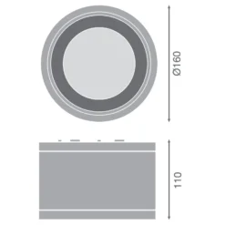 Ledvance LED Downlight Surface IP65 Aluminium Svart 30W 3300lm 60D - 840 Kallvit | IP65