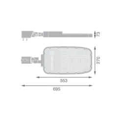 Ledvance LED Gatubelysning Area Extra Large RV35ST Aluminium Grå 150W 19500lm 155X69D - 730 Varm Vit | IP66 - Asymmetrisk
