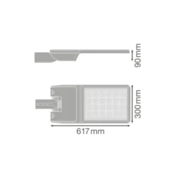 Ledvance LED gatubelysning Flex Stor RV25ST Grå 110W 16800lm 25x145D - 740 Kallvit | IP66 – Asymmetrisk