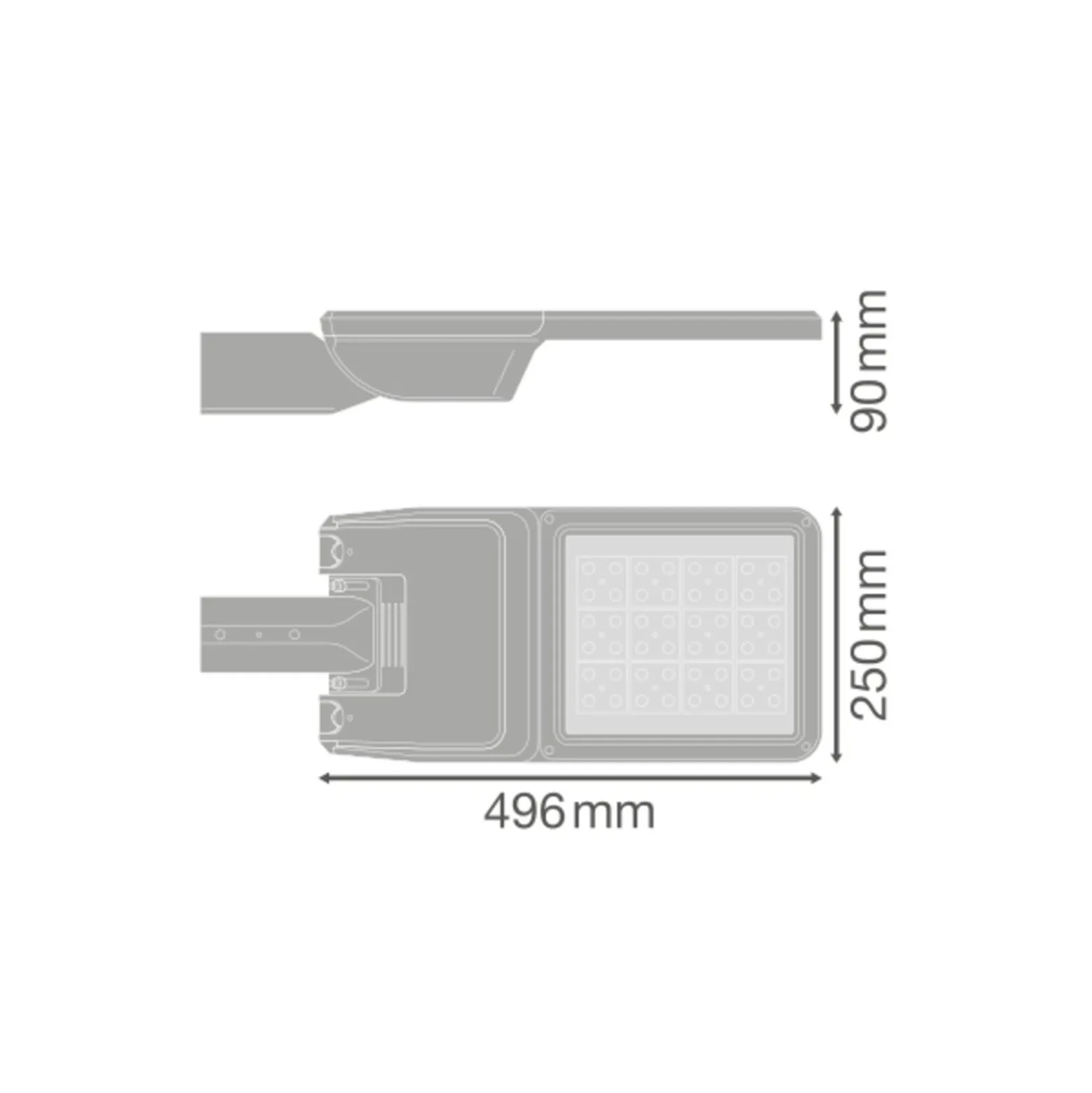 Ledvance LED Gatubelysning Flex Stor RW35ST Grå 80W 11500lm 35x135D - 740 Kallvit | IP66 - Asymmetrisk