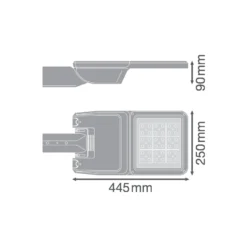 Ledvance LED gatubelysning Flex Liten RV25ST Grå 13W 1700lm 25x145D - 730 Varm Vit | IP66 – Asymmetrisk
