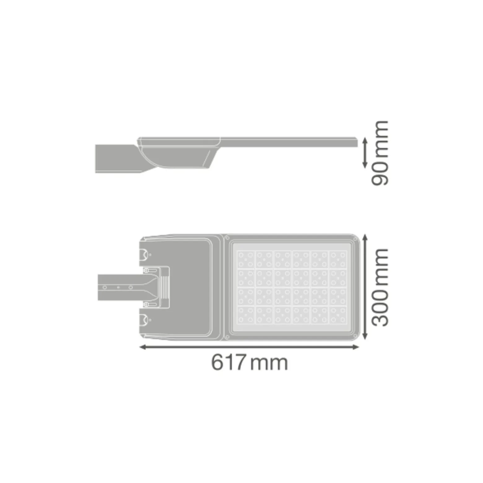 Ledvance LED Gatubelysning Flex Stor RW35ST Grå 110W 16650lm 35x135D - 740 Kallvit | IP66 - Asymmetrisk