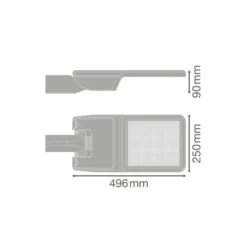Ledvance LED Gatubelysning Flex Stor RW35ST Grå 80W 10500lm 35x135D - 727 Extra Varm Vit | IP66 - Asymmetrisk