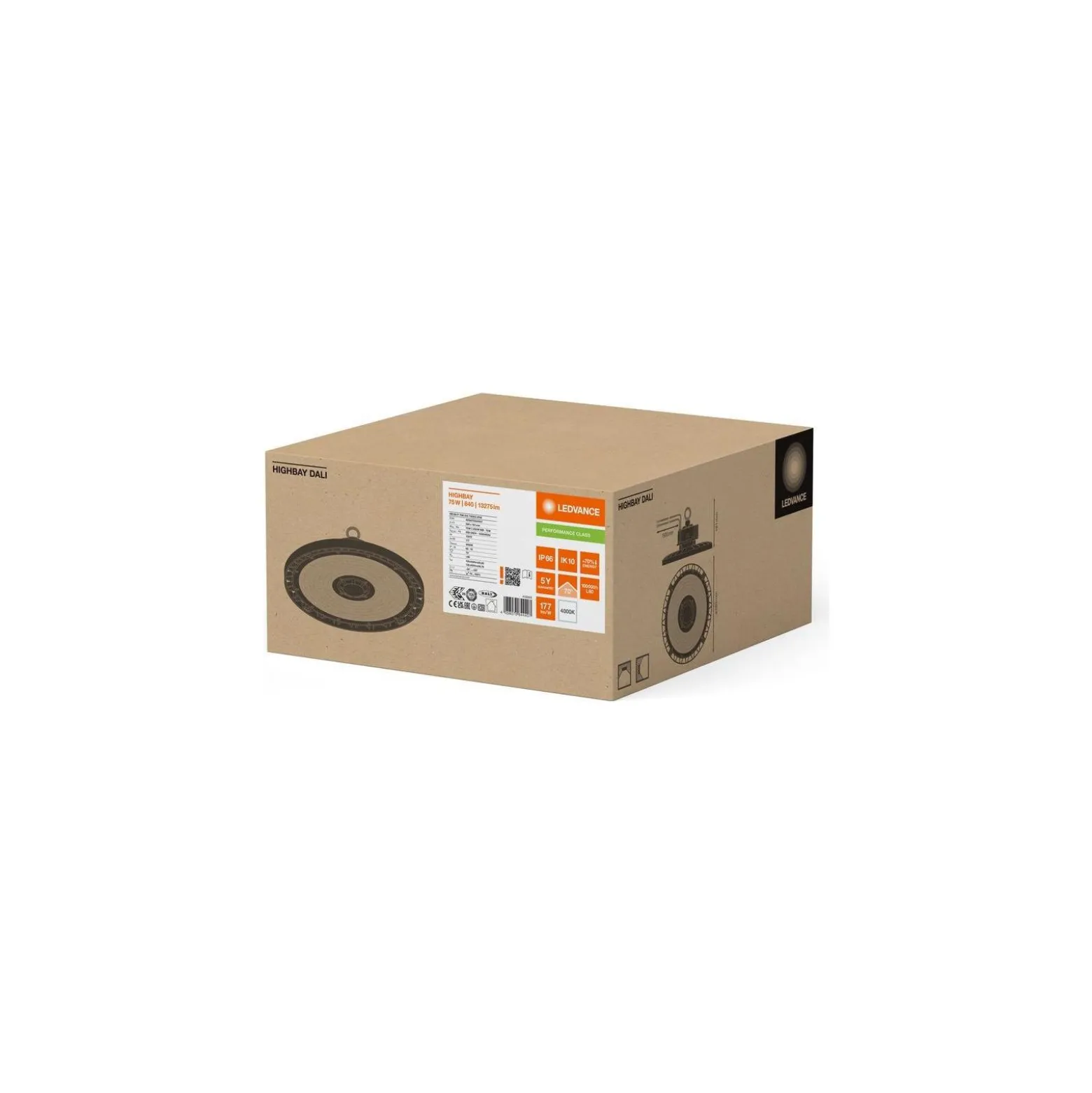 Ledvance LED Highbay Gen 5 Aluminium Svart 75W 13275lm 70D - 840 Kallvit | IP66 - Dali Dimbar
