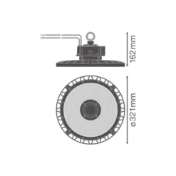 Ledvance LED Highbay Gen 5 Aluminium Svart 200W 35000lm 110D - 865 Dagsljus | IP66 - 1-10V Dimbar