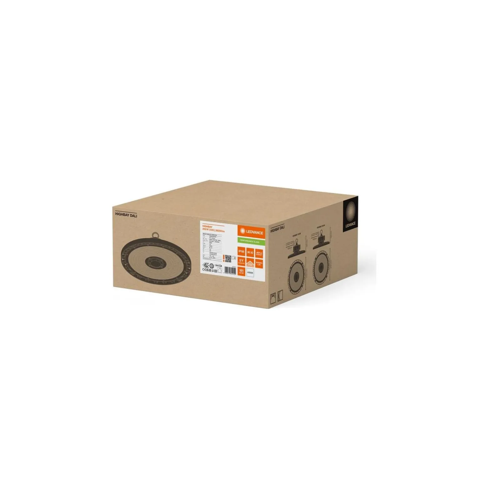 Ledvance LED Highbay Gen 5 Aluminium Svart 200W 36200lm 110D - 840 Kallvit | IP66 - Dali Dimbar