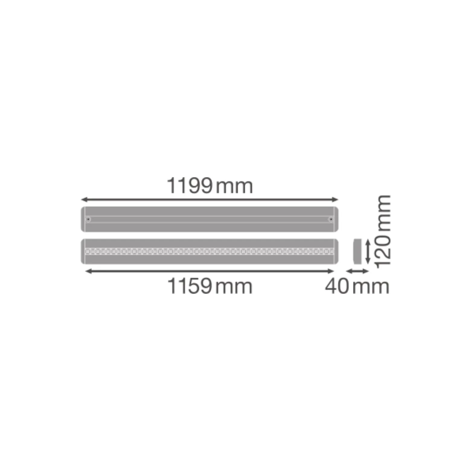 Ledvance LED Linjär IndiviLED 34W 4200lm - 840 Kallvit | 120x12cm - 3 timmar nödbelysning