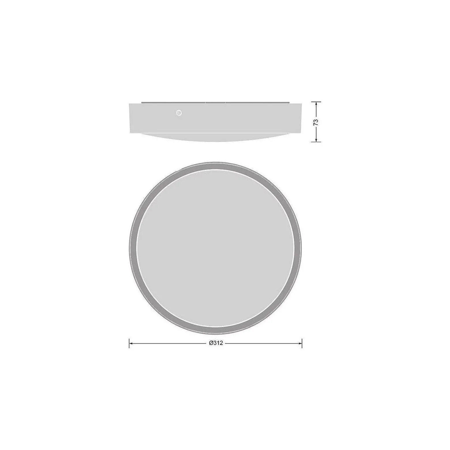 Ledvance LED Plafond Runda Vit 15W 2080lm - 840 Kallvit| 312mm - IP65 - Dali Dimbar