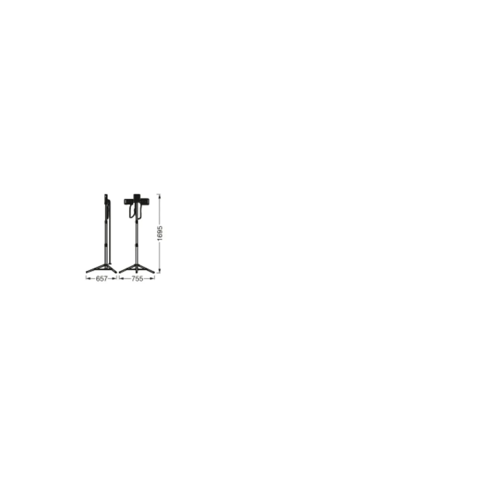 Ledvance LED Strålkastare Abetsbelysning Stativ Mörk Grå 1X30W and 2x5W 3280lm 110D - 840 Kallvit | IP54 - Uppladdningsbar - Symmetrisk