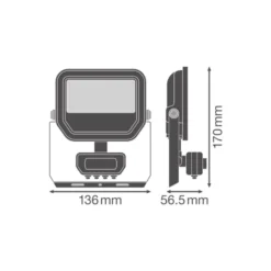 Ledvance LED Strålkastare Aluminium Vit 8W 1200lm 100D - 840 Kallvit | IP65 - Rörelse- Och Ljussensor - Symmetrisk