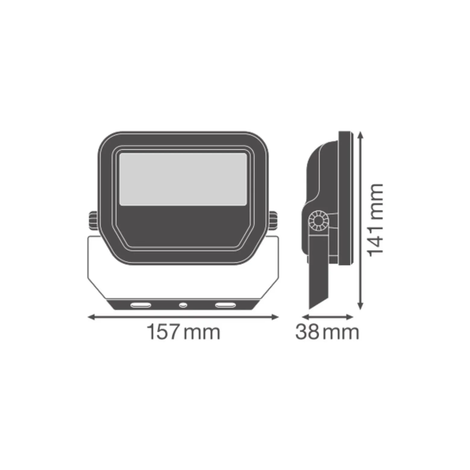 Ledvance LED Strålkastare Aluminium Svart 17W 2400lm 100D - 865 Dagsljus | IP66 - Symmetrisk