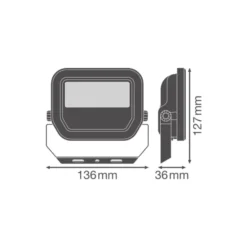 Ledvance LED Strålkastare Aluminium Vit 8W 1200lm 100D - 865 Dagsljus | IP66 - Symmetrisk