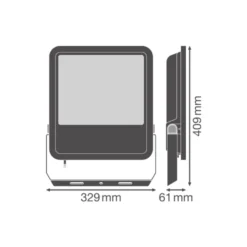 Ledvance LED Strålkastare Aluminium Svart 167W 23400lm 100D - 830 Varm Vit | IP66 - Symmetrisk