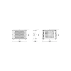 Ledvance LED Strålkastare Eco High Power Svart 300W 40500lm 90D - 840 Kallvit | IP65 - Symmetrisk