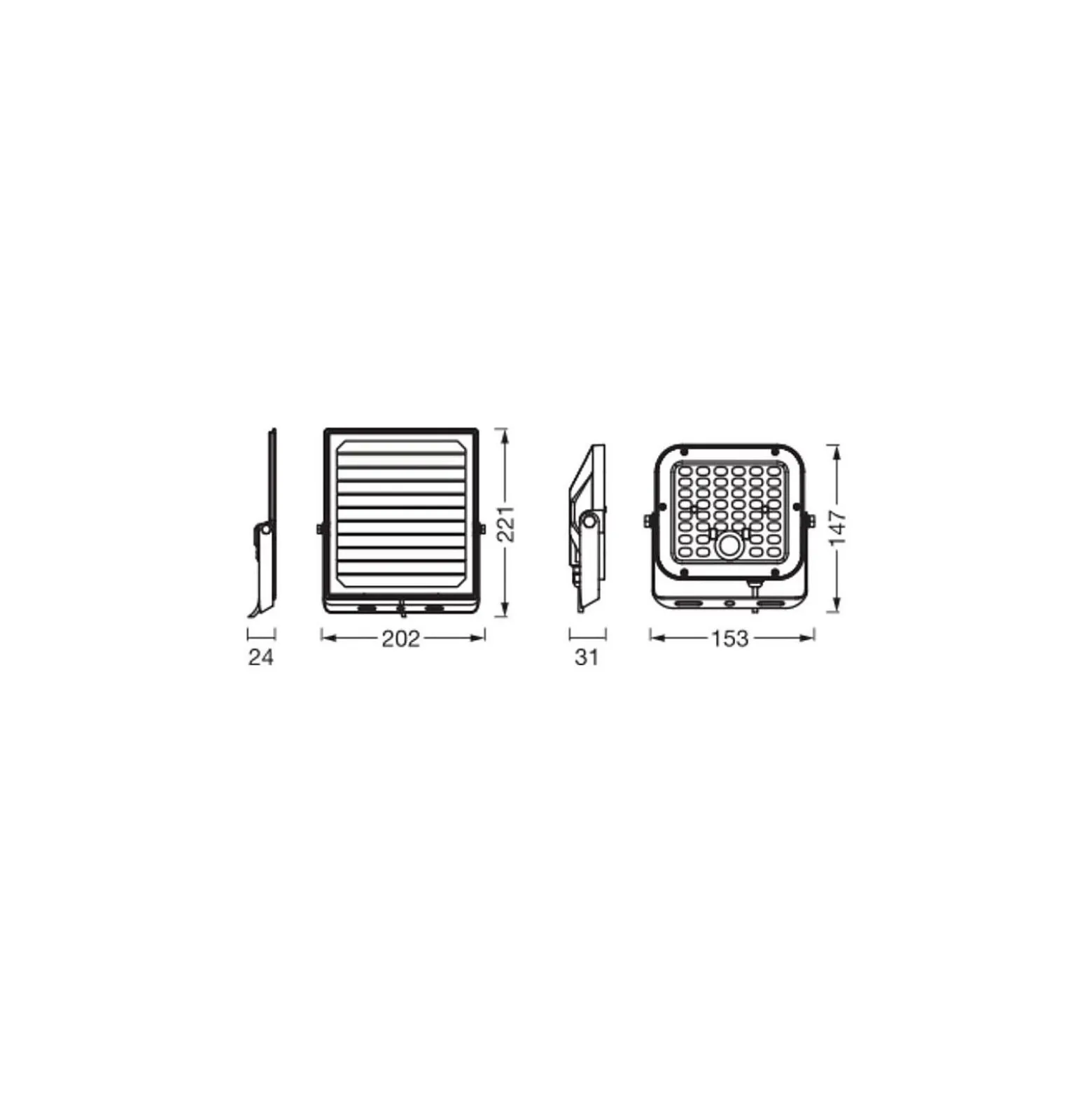 Ledvance LED Strålkastare Endura Split Solar Svart 10W 1400lm - 840 Kallvit| IP65 - Rörelsesensor