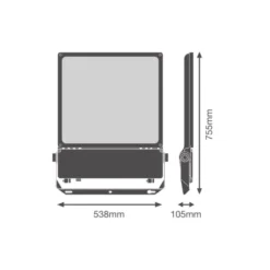 Ledvance LED Strålkastare Flex Vit 450W 70000lm 55x120D - 840 Kallvit | IP66 - Dali Dimbar - Asymmetrisk