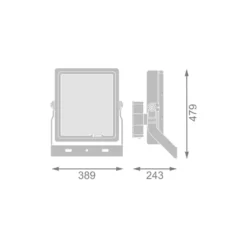 Ledvance LED Strålkastare High Mast Aluminium Svart 470W 70000lm 60D - 740 Kallvit | IP66 - Symmetrisk - Exkl. Drivdon