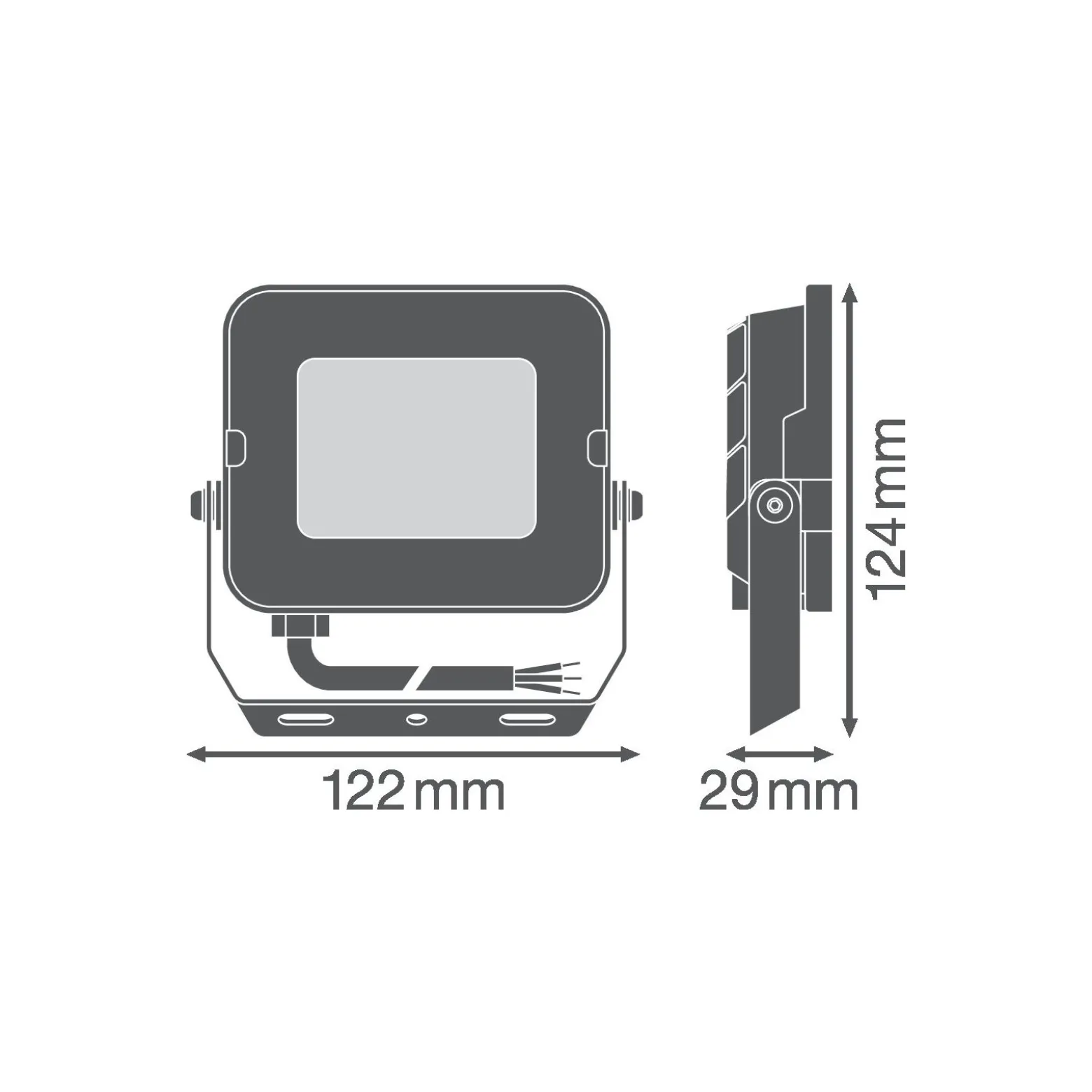 Ledvance LED Strålkastare Kompakt Vit 20W 1800lm 100D - 830 Varm Vit | IP65 - Symmetrisk