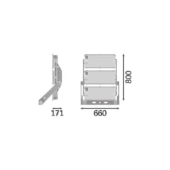 Ledvance LED Strålkastare Max Aluminium Grå 1800W 227700lm 65x120D - 730 Varm Vit | IP66 - Asymmetrisk