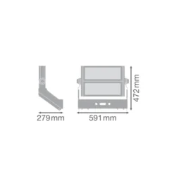 Ledvance LED Strålkastare MAX Grå 600W 78000lm 10D - 757 Dagsljus | IP66 - Symmetrisk