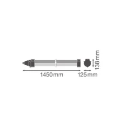 Ledvance Vattentät Allmänbruksarmatur Fukttät Max PC 43W 6500lm - 840 Kallvit | 120cm -Ersättare 2x36W